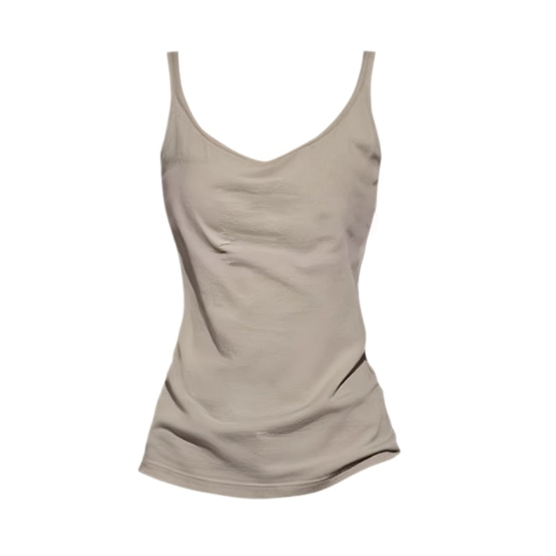 Casual Slim-Fit Khaki Tank Top