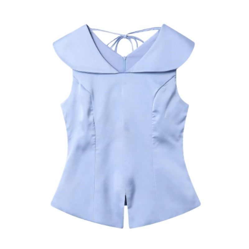 Chic Slim-Fit Sleeveless Polo Tank Top